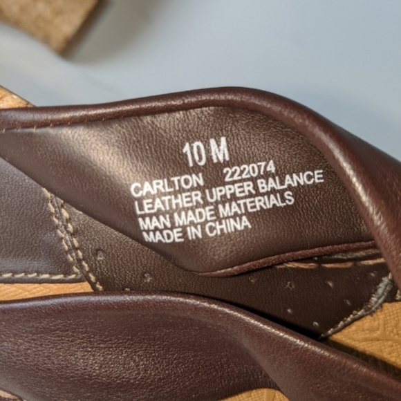 Bjorndal brown Carleton leather knotted cork wedge sandal sz 10m - Picture 7 of 9